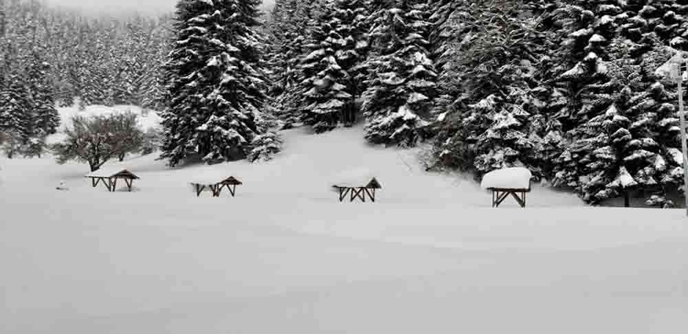 Abant şehri kar ile süslendi