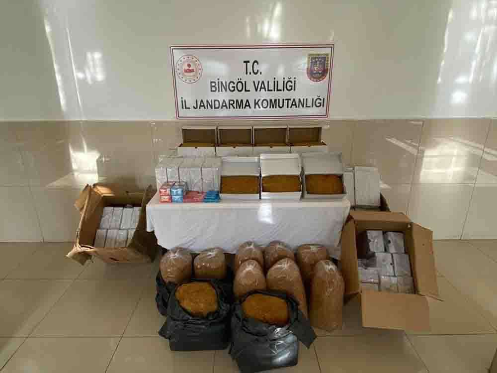 Bingöl'de 151 kilo 800 gram kaçak tütün ele geçirildi