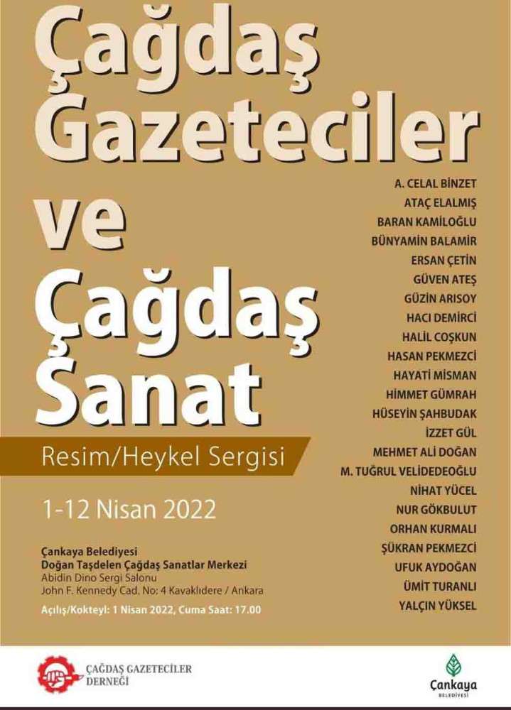 Çağdaş Gazeteciler Derneği’nin Çağdaş Gazeteciler ve Çağdaş Sanat isimli sergi yarın  