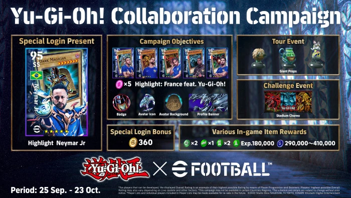 eFootball™ x Yu-Gi-Oh! ortaklığı: Özel kartlar ve sürpriz ödüller oyuncuları bekliyor