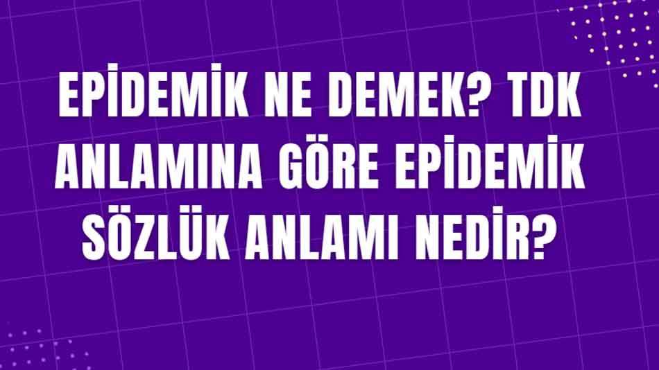 Epidemik Ne Demek? TDK Anlamına Göre Epidemik Sözlük Anlamı Nedir?