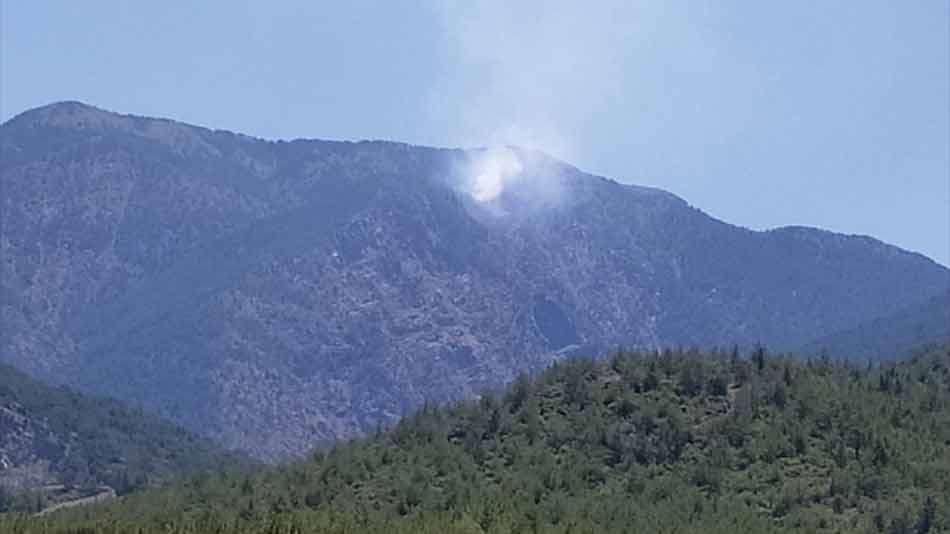 Hatay'da ormanlık alanda çıkan yangına müdahale ediliyor