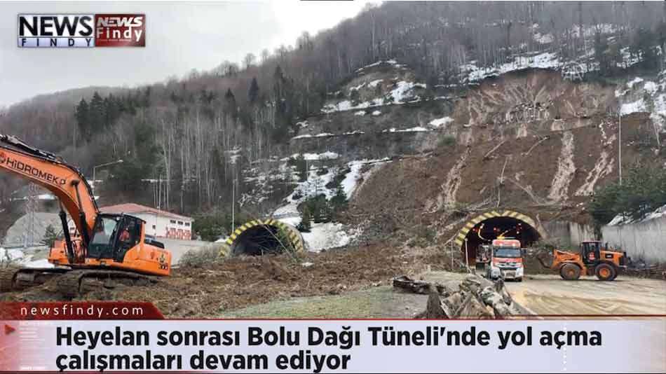 Heyelan sonrası Bolu Dağı Tüneli'nde yol açma çalışmaları devam ediyor