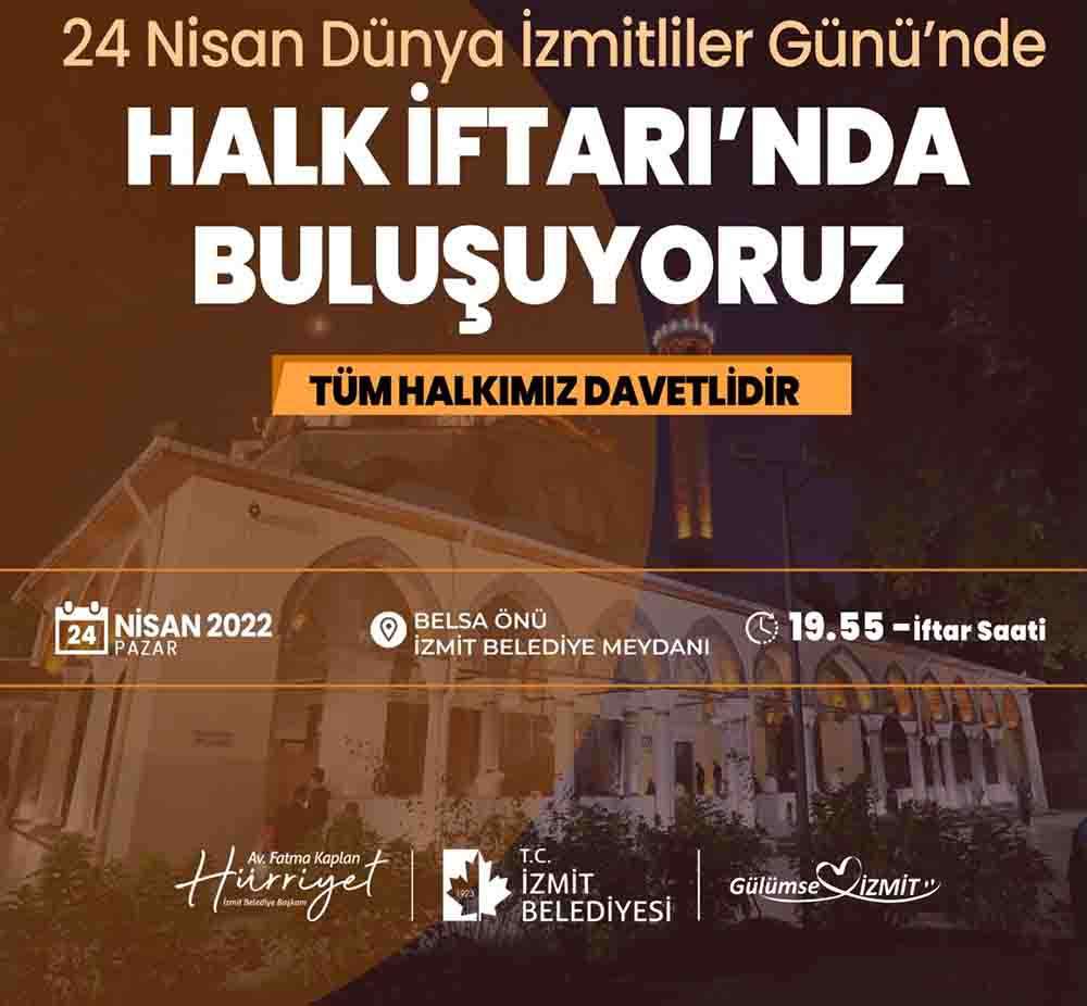 İzmitliler halk iftarında bir araya gelecek. 