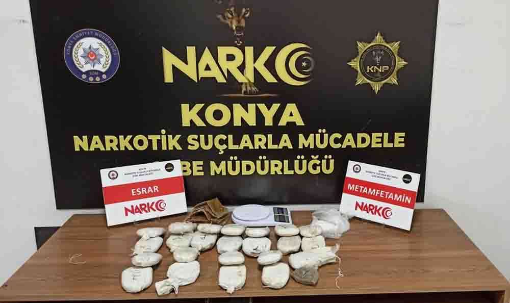 Konya da uyuşturucu operasyonunda yakalanan 5 şüpheli tutuklandı 