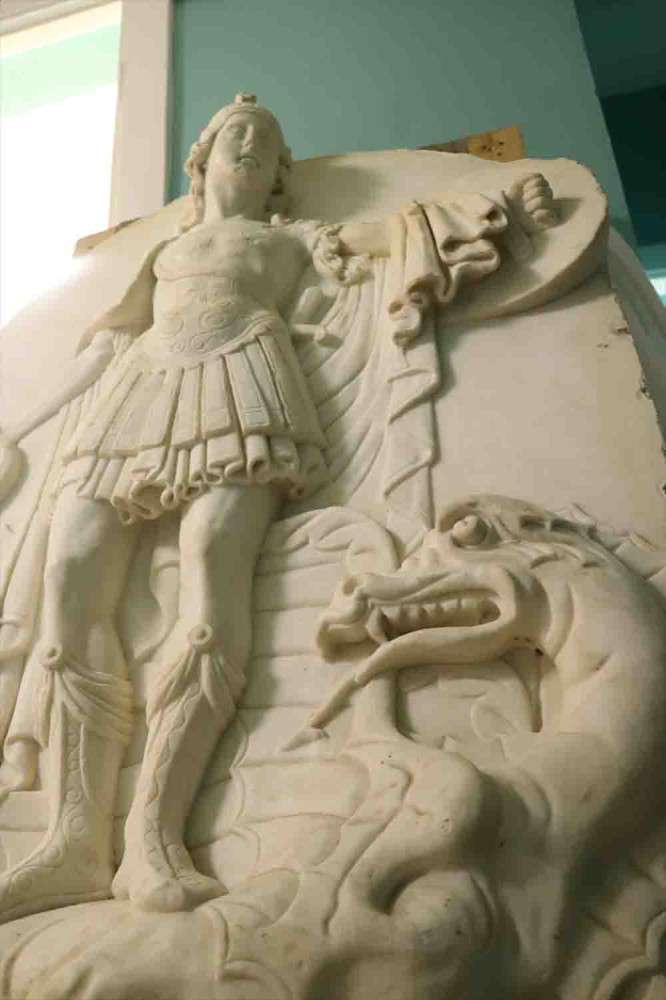 Koruma altındaki 1600 yıllık Baş Melek Mikail heykeli Yalova Müze'sine transfer oldu