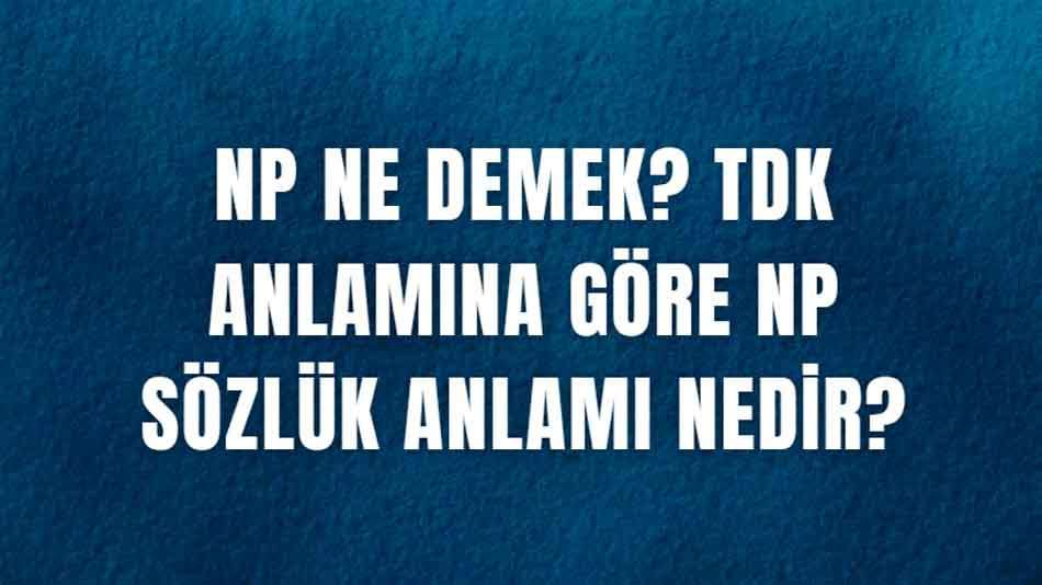 Np Ne Demek? TDK Anlamına Göre Np Sözlük Anlamı Nedir?