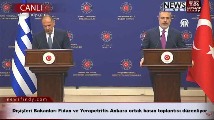 Dışişleri Bakanları Fidan ve Yerapetritis Ankara ortak basın toplantısı düzenliyor