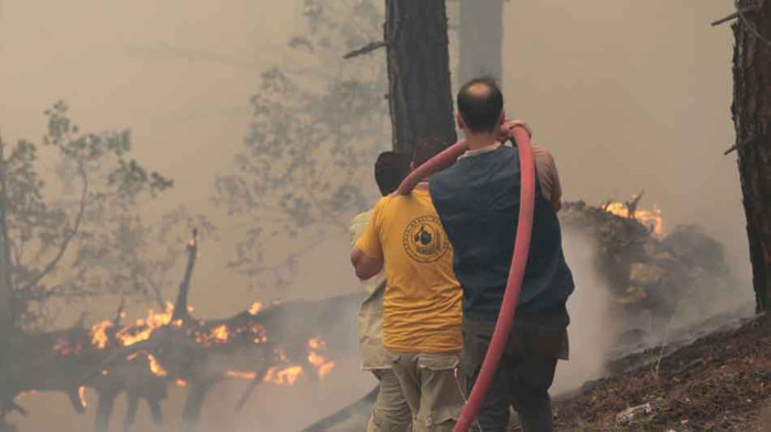  Bolu'da orman yangını kontrol altına alınmaya çalışılıyor