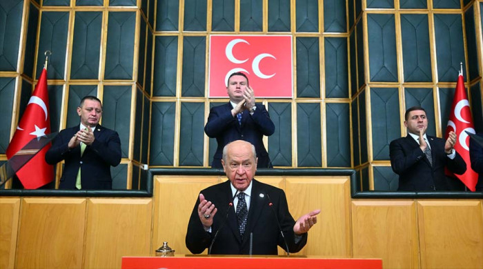 MHP genel Başkanı Devlet Bahçeli, partisinin TBMM grup toplantısında konuşuyor. 21-11-2023