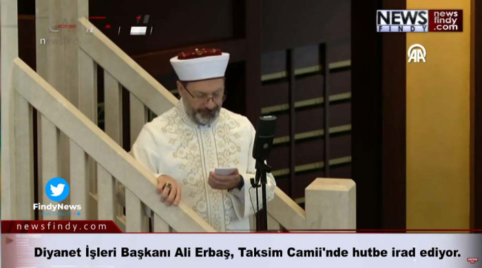 #Canlı - Diyanet İşleri Başkanı Ali Erbaş, Taksim Camii'nde hutbe irad ediyor. 15-12-2023